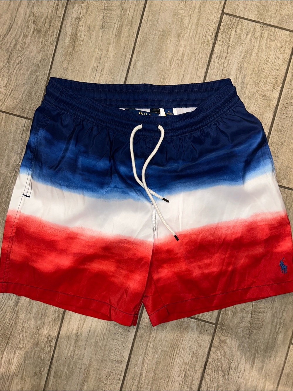 Ralph Lauren Polo traveler, swim shorts, swim trunks, Limited, USA, red white M